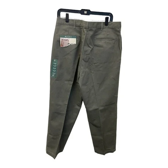 NEW Farah Khakis Dress Pants Mens 36x30 Brown Pleated Front Trousers Business - Picture 2 of 4